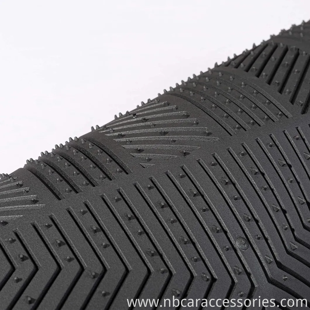 Non-Slip All Season Car Floor Mats, Flexible Rubber, Black